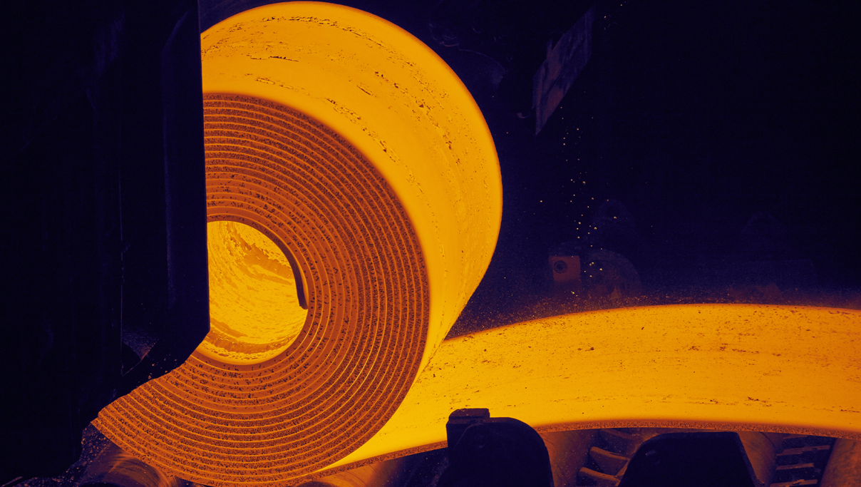 Steel roll is manufacturing.