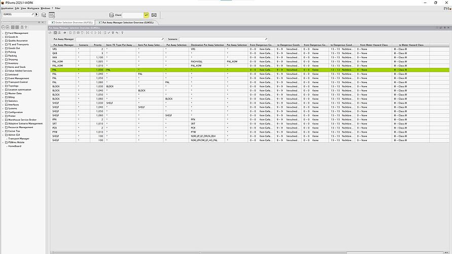 Screenshot PSIwms - WMS rules and regulations