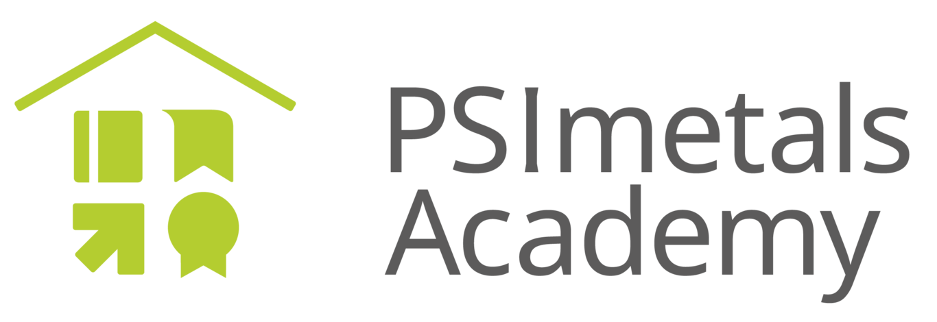 PSImetals Academy logo - Professionelle Schulungen und Zertifizierungen für die Metallindustrie, die es dem Einzelnen ermöglichen, seine Fähigkeiten und sein Fachwissen zu verbessern.