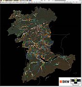 Georeferenziertes Netzbild des Versorgungsgebietes der BKW. Quelle: PSI/BKW